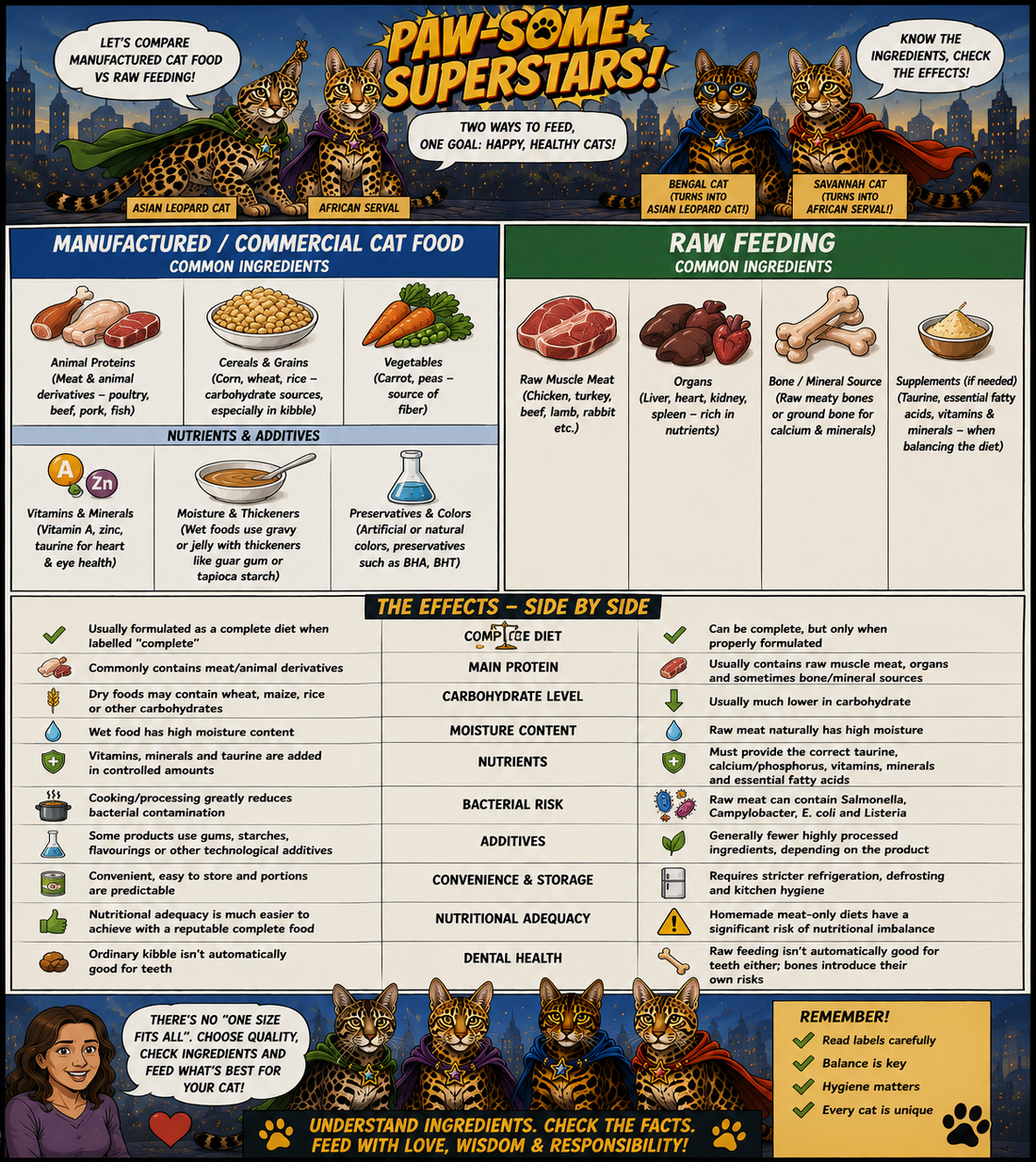 Manufactured Cat Food vs Raw Feeding
